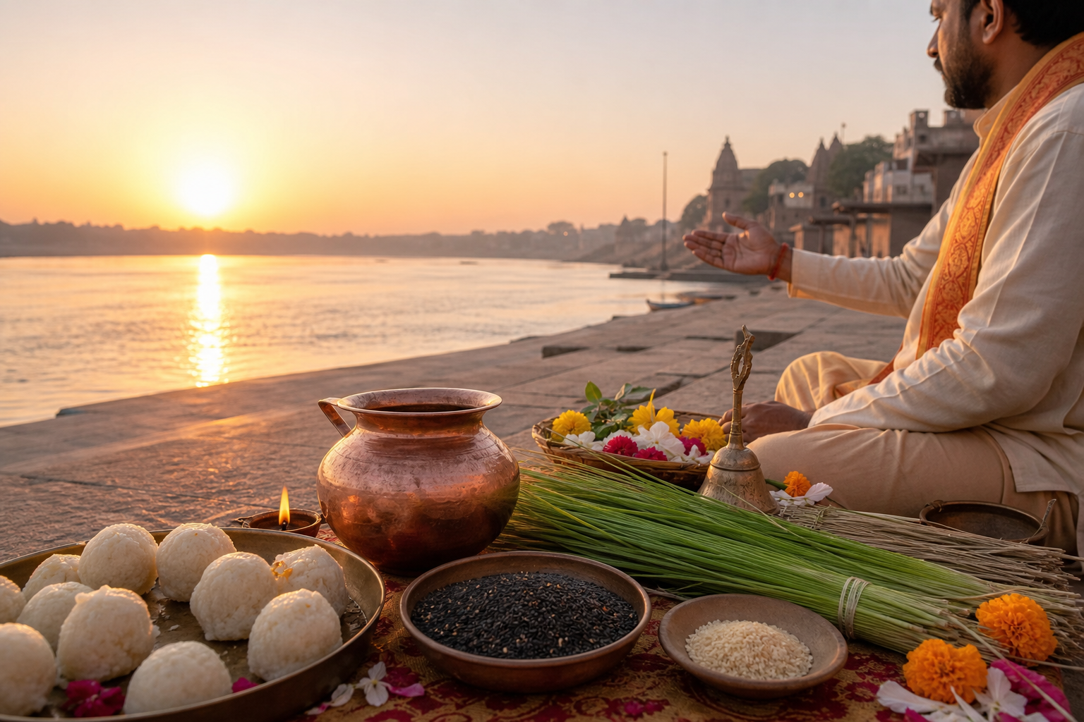Shradh and Tarpan puja arrangement
